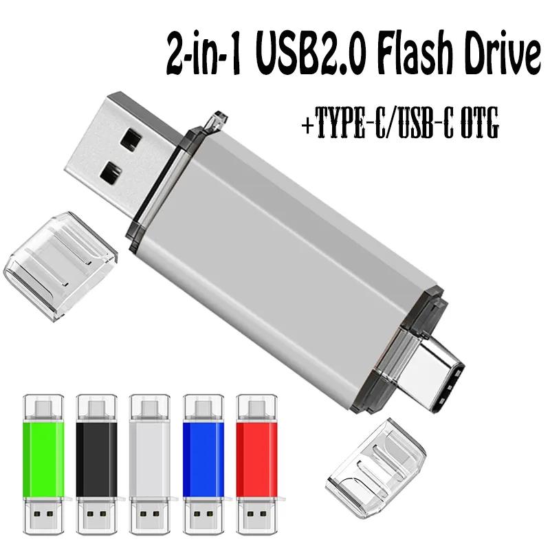 모바일 컴퓨터용 OTG 펜드라이브, USB 2.0 플래시 드라이브, 메탈 스틱, 32GB 마이크로 USB 블랙 펜, 크리에이티브 128GB, 64GB